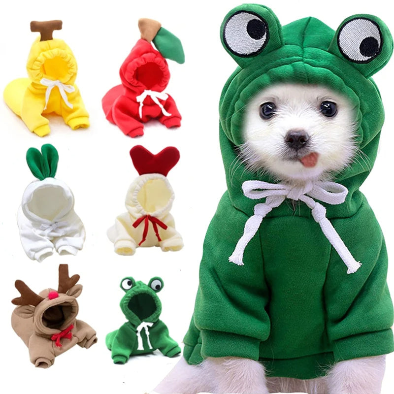 Cute Fruit Hoodie for Small Dogs – Warm Fleece Winter Outfit