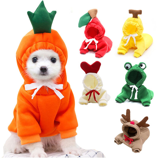 Cute Fruit Hoodie for Small Dogs – Warm Fleece Winter Outfit